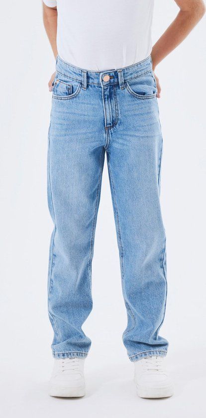 NAME IT NKFrose Straight Fit Jeans - Girls - Medium Blue - Size 134