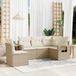 Maison Exclusive - Ensemble de meubles de jardin 5 pièces avec canapé et coussins, beige, en polyrotin