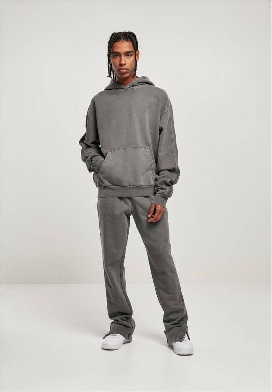 Urban Classics Heavy Terry Garment Dye Hoodie - Grijs - L - Heren
