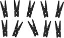 Merkloos Hobby mini knijpertjes - 10x stuks - van hout / metaal - zwart - 3,5 cm