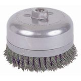 Weiler 804–12686 Decoratieve dubbele rij extra zware standaard twist knopen draad pannenborstel, 5/8-11 UNC, 0,1 cm staal, 6600 U/min, 15,2 cm