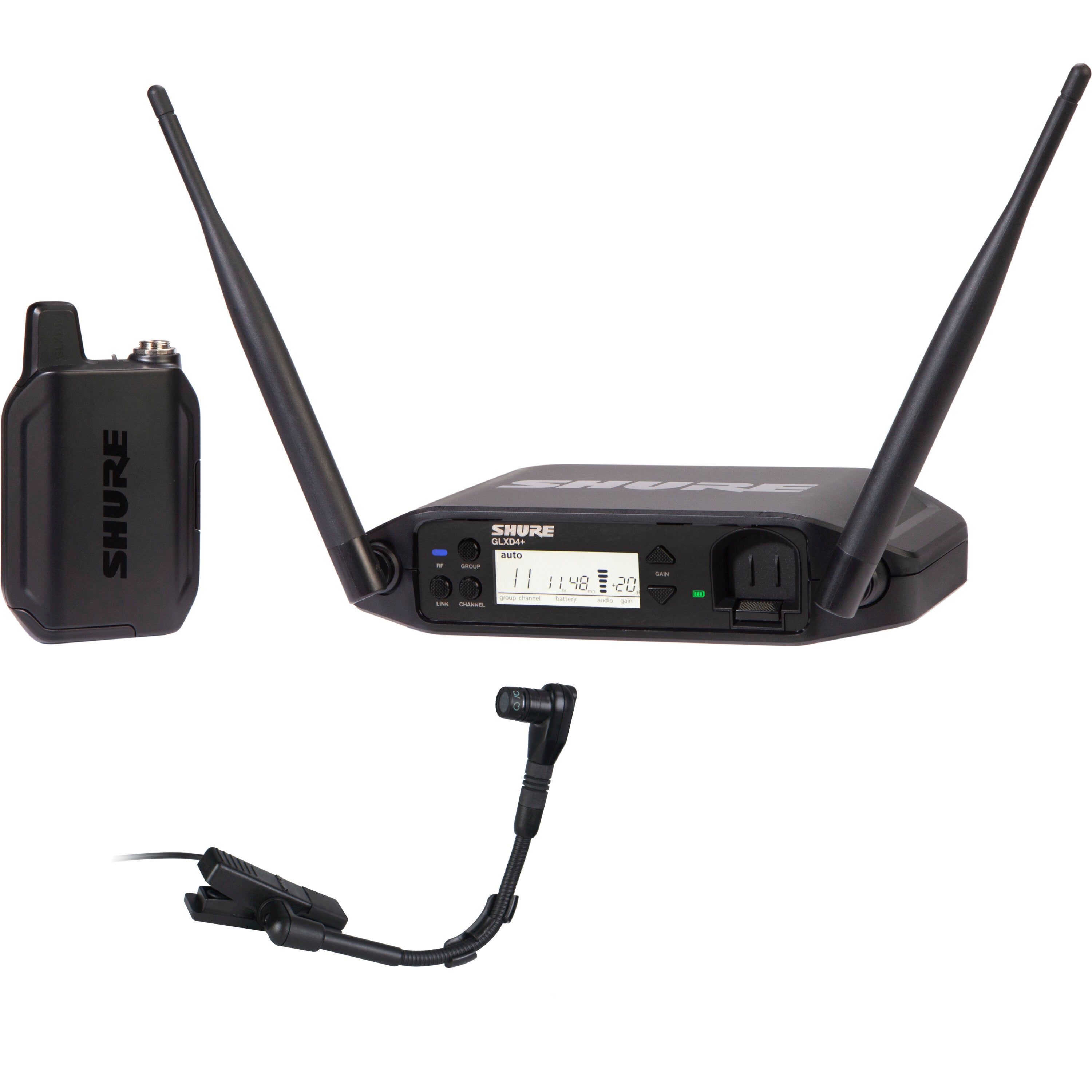 Shure GLXD14+/B98 Digital Wireless Instrument Microphone