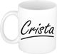 Bellatio Decorations Crista Naam koffiemok - beker - met sierlijke letters - wit