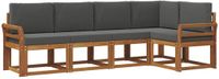 vidaXL Acacia Hout Hoek Loungeset 5-zits Natuurlijk en Antraciet
