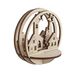 Rayher Houten steekdeel winterdorp, 7,5 cm ø, natuur, set 5-delig