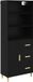 vidaXL Highboard Zwart Eiken 69,5 x 32,5 x 180 cm Bewerkt Hout