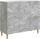 vidaXL Dressoir Betongrijs 89 x 34,5 x 80 cm Bewerkt hout