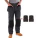 Portwest Urban werkbroek met kniezakken + gratis kniestukken 52 grijs/zwart