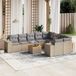 Prolenta Maison Exclusive - Tuinset voor in de tuin, bestaande uit 10 delen met kussens, kleur: beige, materiaal: polyrotan