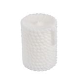 Homéa, Kaars, touwtje, Ø 6,2 x H 8,3 cm, blauw golf, kleur: wit