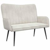 vidaXL - 2-Zits - Sofa - Crèmekleurig - 115 x 61 x 87 cm - fluweel