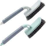 Merkloos Unyqoos® 2-delige set robuuste reinigingsborstels – V-vormige voegenborstel met antislip verlengingshandvat, handborstel voor badkamer, douche, wastafel en tegels