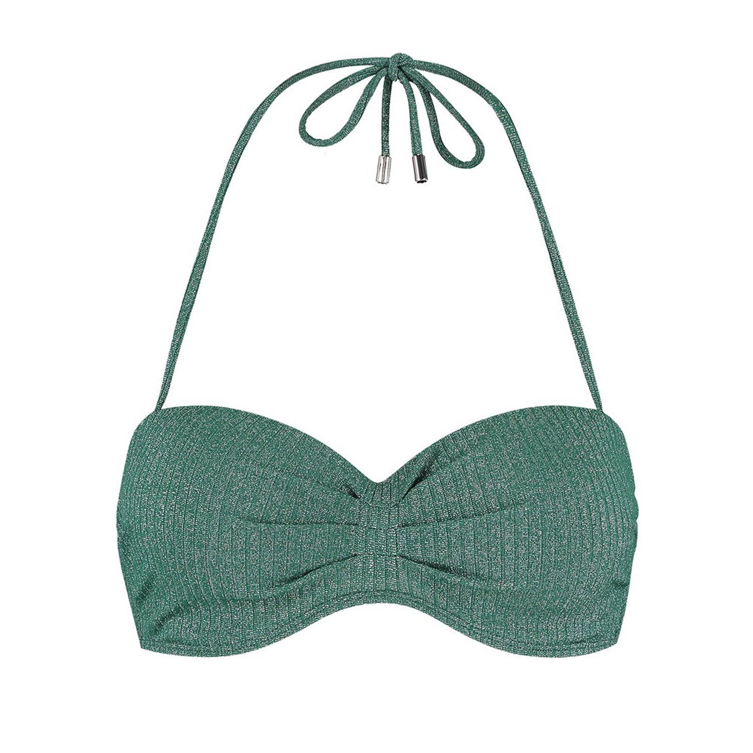 Beachlife Green Glitter Padded Wired Top Dames