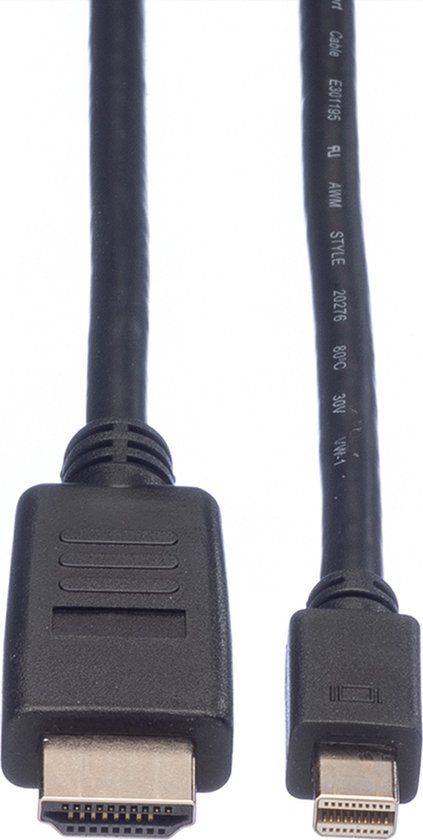 VALUE Mini DisplayPort naar HDMI Kabel, 3m, Zwart