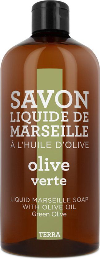 Terra Savon Liquide de Marseille - Olive - 1L - Hand Soap - Refill - Olive Verte
