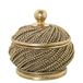 DRW Rond sieradendoosje met deksel van gouden hars, 13 x 13 x 8,5 cm