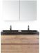 BES LED Maxx XL Badmeubelset 120 cm - Natuur Eiken - Wastafel Lucca Dubbel 2 Kraangaten met Spiegelkast