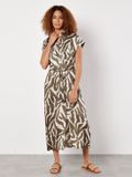 Apricot Midijurk van gestructureerd satijn met zebraprint