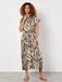 Apricot Midijurk van gestructureerd satijn met zebraprint