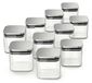 Arendo Pots de conservation, Set de 10, 0,8 Litre, Verre borosilicaté, Carré avec couvercle en Inox