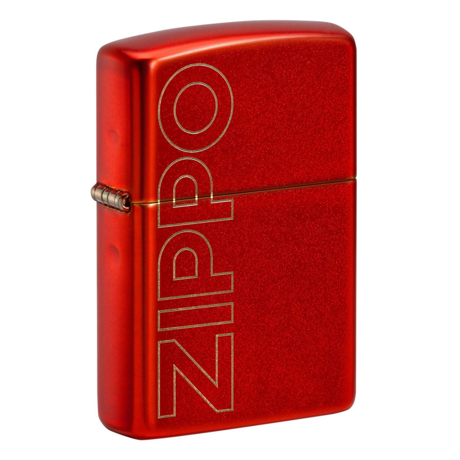ZIPPO 61010-000002 Zippo Logo Design Metallic Red Lighter
