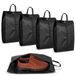 Romon Schoentas, waterdichte schoenentas, stofdicht, met ritssluiting, 41 x 26 cm, opbergtas voor op reis, thuis, zwart (4 stuks)