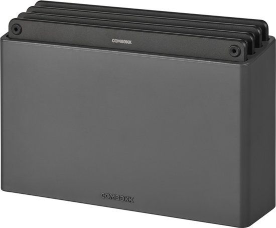 Combekk Snijplankenset 4pcs - 100% Gerecycled ABS en FSC Geperst Hout - Antibacterieel - Vaatwasser bestendig - Zwart - 20x30 cm