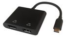 Deltaco adaptateur de câble vidéo USBC-2HDMI 0,1 m USB Type-C HDMI Noir
