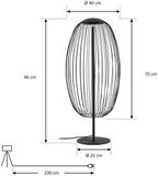 Lucande - Terraslampen - 1licht - IJzer, kunststof - H: 90 cm - zwart, wit - Inclusief lichtbron
