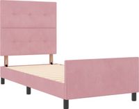 vidaXL Boxspringbed met hoofdeinde roze 90 x 190 cm fluweel