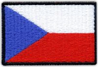 Patchion Drapeau de la République tchèque - Dos magnétique - Patch/Badge/Emblème brodé