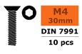 Revtec Vis à tête fraisée à six pans creux, M4X30, Acier (10 pièces)