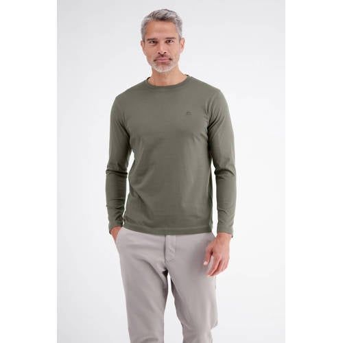 LERROS regular fit longsleeve - olijfgroen