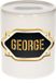 Shoppartners Bv tirelire George - blanc - avec emblème or/noir - 8 x 9 cm - céramique - avec bouchon - cadeau anniversaire