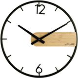 UNiLUX wandklok kwarts CIRCLE zwart/bamboe