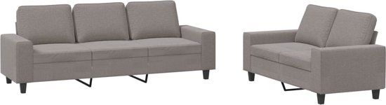 vidaXL 2-delige Loungeset Stof Taupe
