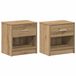 vidaXL Nachtkastjes 2 stuks met lade 39x28x41 cm artisanaal eikenkleurig
