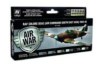 Vallejo "RAF & FAA SEAC Air Command Zuidoost-Azië 1942-45" Model Air Kleurset, 17 ml (Pack van 8)