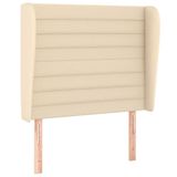 VidaXL Hoofdbord met randen Crème 147x23x78/88 cm Stof