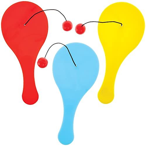 Baker Ross FX768 Regenboog Kleuren Peddel Bal Knuppels - Pak van 8, feestzakvullers voor kinderen