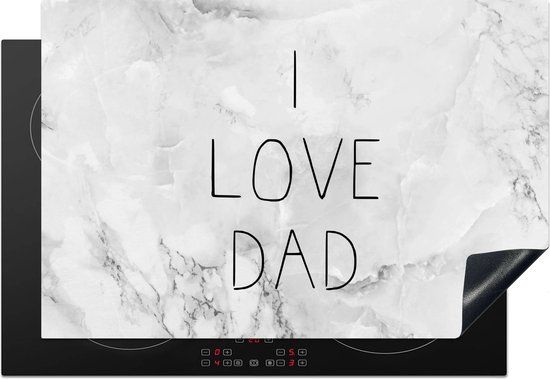 KitchenYeah® Inductie beschermer 77x51 cm - I love dad - Quotes - Vaderdag - Inductie kookplaat accessoire