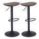 YOUNIKE Barkruk iep ovale hoge barstoelen zitting centrale eilandkruk keuken stoel bar set van 2 vintage verstelbare rotatie metaal draaibaar bruin hout