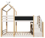 StarTech Kinderbed Wit Laag bed van hout 90 x 200 cm met opbergruimte en valbeveiliging