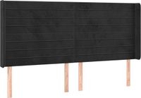 vidaXL Hoofdbord met randen 203x16x118/128 cm fluweel zwart