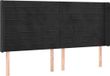vidaXL Hoofdbord met randen 203x16x118/128 cm fluweel zwart