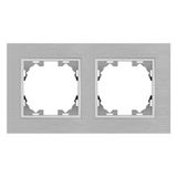M Ledme 2-modules aluminium frame voor stopcontacten en schakelaars, kunststof, grijs