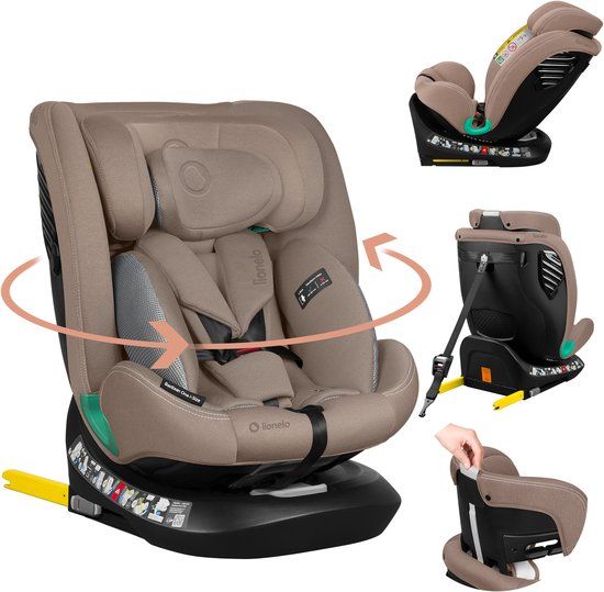 LIONELO Bastiaan One i-Size Autostoel - 4-in-1 ISOFIX & Top Tether - Beige