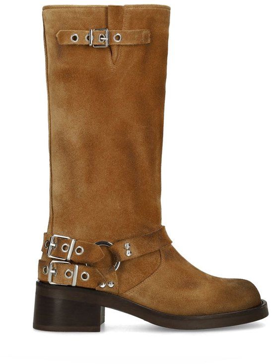 Sacha - Dames - Bruine buckle biker boots - Maat 42