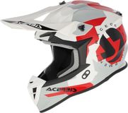 Acerbis Linear Graphic Wit Rood Grijze Crosshelm - Helm