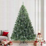 vidaXL Sapin de Noël artificiel avec charnières et feutre de neige vert 240 cm